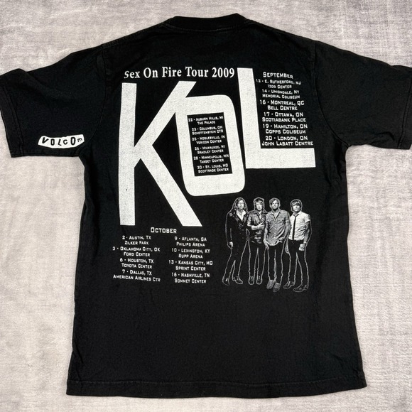 Kings Of Leon Shirt Mens Medium Black Sex On Fire 2009 Tour Concert Volcom Band - Picture 3 of 13